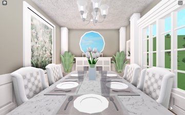 Cute Dining Room Ideas, Room Ideas For Bloxburg, Dining Room Ideas Bloxburg, Cute Dining Room, Ideas For Bloxburg, Blocksburg House, Bloxburg Aesthetic, Kitchen Cute, Winter House Exterior