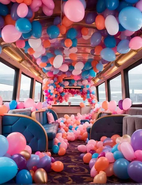 19 Best Creative Birthday Party Bus Decoration Ideas Birthday Party Bus, Kids Party Bus, Party Bus Birthday, Balloons Galore, Hollywood Party Theme, Luke Combs, Creative Birthday, Mini Bus, Floor Decal