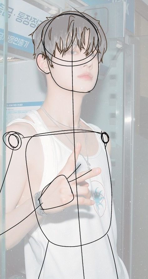 Yeonjun X Yn Fanart, Yeonjun Drawing Easy, Yeonjun Sketch, Yeonjun Drawing, Drawing Tutorial Face, Tutorials Drawing, Choi Yeonjun, Original Photo, Art Tutorials Drawing