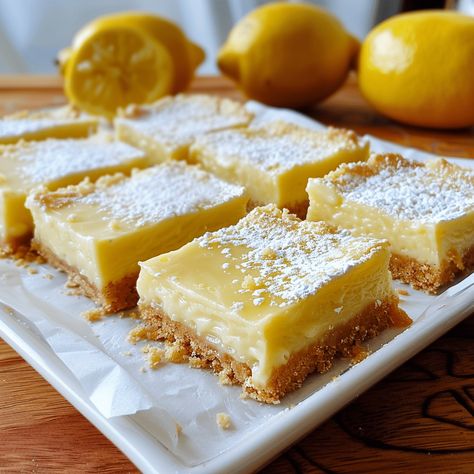 Creamy Lemon Squares, Cream Cheese Bites, Lemon Squares Recipe, Lemon Crepes, Raspberry Cream Cheese, No Bake Blueberry Cheesecake, Dessert Squares, Lemon Squares, Raspberry Cream