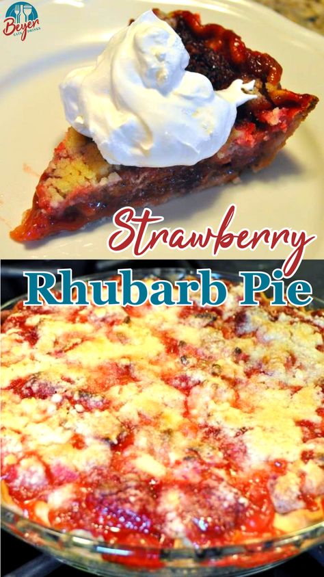 Strawberry rhubarb pie is the ultimate summer pie recipe with the fresh berries and rhubarb flavors combining with a crumb top pie. Strawberry Rhubarb Pie Recipe, Rhubarb Recipes Pie, Tart Pie, Rhubarb Desserts, Strawberry Rhubarb Pie, Rhubarb Pie, Food Charlatan, Flaky Pie Crust, Rhubarb Recipes