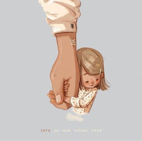 Sue Rahel, Father's Day Illustration, Dad Drawing, Sweet People, Christian Cartoons, Strong Hand, Cute Cartoon Drawings, Jesus Pictures, Foto Inspiration