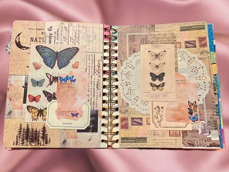 Cottagecore Scrapbook Ideas, Cottagecore Journal Ideas, Cottagecore Journaling, Cottagecore Bujo, Portfolio Scrapbook, Cottagecore Scrapbook, Aesthetic Page, Journal Cottagecore, Page Aesthetic