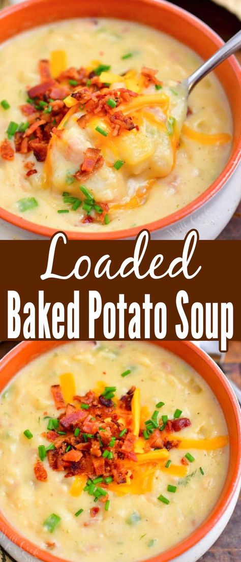 Loaded Cheesy Potato Soup, Bacon Soup Recipes, Homemade Potato Soup, Soup Hearty, Golden Potatoes, Baked Potato Soup Recipe, Best Potato Soup, Potato Bacon Soup, Cheesy Potato Soup