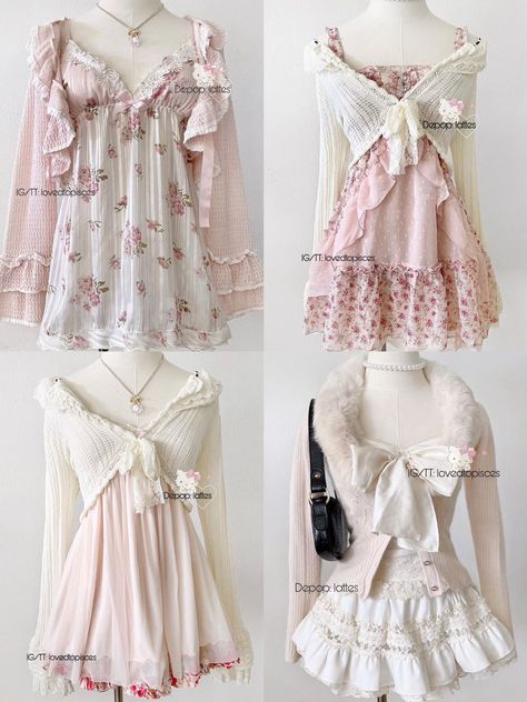 Japanese Fashion Types, Himekaji Gyaru Outfits, Shojo Outfit Ideas, Shojou Outfit Ideas, Hime Gyaru Outfits, Shojo Girl Outfit, Shojo Outfits, Shoujo Girl Outfit, Shoujo Fashion