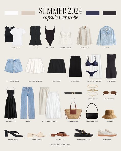 Paris Outfits Summer Travel, Europe Summer Vacation Capsule, Wardrobe Inspo Aesthetic, Capsule Wardrobe 2 Weeks Europe, Capsule Wardrobe Vacation Summer, Outfit Capsule Summer, July 2024 Fashion, Summer Outfit 2024 Ideas, Greek Capsule Wardrobe