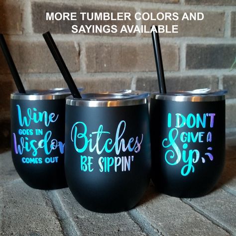 Birthday Sayings, Wine Sayings, Wine Glass Sayings, Personalized Wine Tumbler, Glitter Tumbler Cups, Drinking Quotes, Drinks Tumbler, Custom Tumbler Cups, Drinks Design