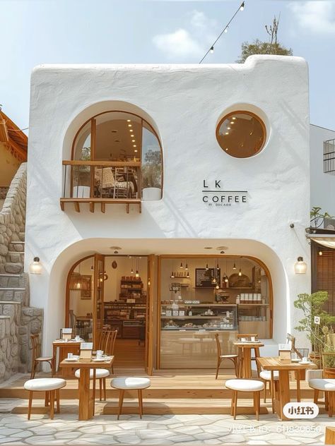 Cafe Outside Design Store Fronts, Small Coffee Shops Ideas, Coffeshop Design Architecture, Cafe Cart Design, Cafe And Bakery Design, Coffee Shop Concept Ideas, Low Ceiling Cafe, Cafe Inspo Interiors, Small Cafe Design Exterior