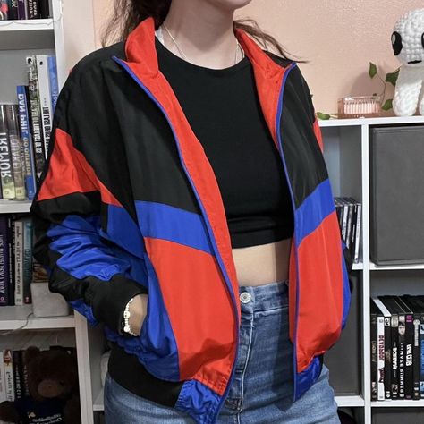 super bright neon 80s windbreaker jacket! message me... - Depop Neon Grunge, Neon 80s, 80s Windbreaker, Neon Outfits, Windbreaker Jacket, Message Me, Women's Jacket, Jackets For Women, Neon