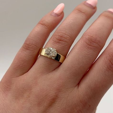 East West Engagement Ring Gold, East West Engagement Ring Thick Band, Double Band East West Ring, Cushion East West Ring, Engagement Ring East West, East West Engagement Ring, Future Engagement Rings, July 1, East West