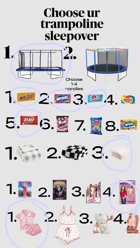 Choose ur Trampoline sleepover and comment ur trampoline sleepover! 🫡 Trampoline Sleepover, Sleepover Stuff, Milk Duds, Pretty Halloween Costumes, Pretty Halloween, Cheer Stunts, Casual Preppy Outfits, Legally Blonde, Cute Nike Shoes