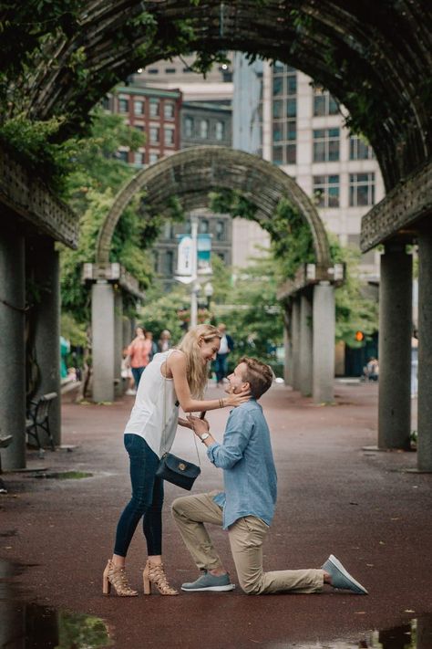 Proposal Ideas Outside, Private Proposal Ideas, Boston Proposal, Private Proposal, Romantic Updos, Az Wedding, Snowy Wedding, Best Wedding Proposals, Cute Engagement Photos