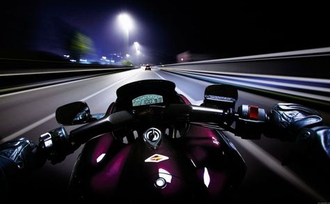 Riding a motorcycle at night HD Wallpaper Night Ride Motorcycle, Wallpaper Design Interior, Moto Wallpapers, Night Bike Ride, Ride Motorcycle, Night Ride, Bike Aesthetic, Night Biking, Motorcycle Aesthetic