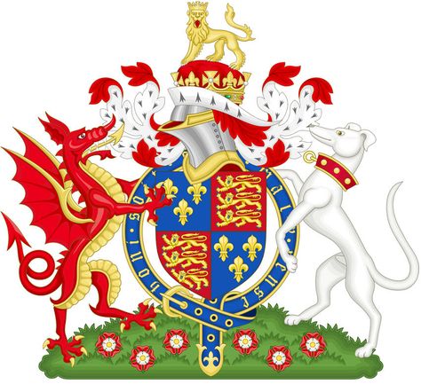 Tudor Coat-of-Arms Royalty House, Welsh Ancestry, Tudor Royal, Margaret Tudor, Henry Vii, Elizabeth Of York, Welsh Flag, Tudor Dynasty, Welsh Dragon