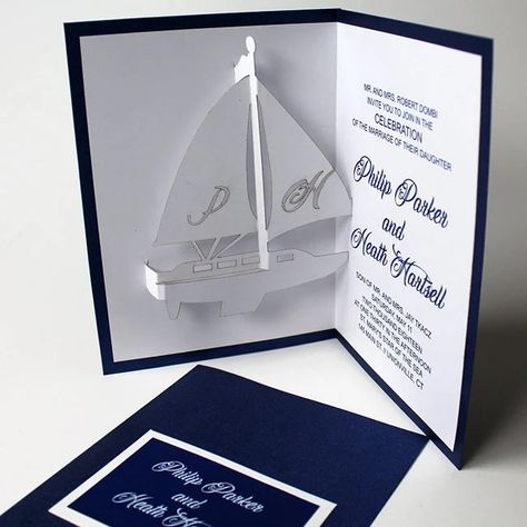 For couples getting Mauid married or doing a vow renewal this wedding invitation has the bride and grooms names in an elegant font.. Featuring all the important information of your special day in an easy to read block font that can be easily customized.. The background of the invitation features a catamaran boat at the Lahaina Harbor with a sunset in the background on the beautiful island.. Wedding Invitations Wedding Invitation Kits Wedding Templates Save The Dates Greeting Cards Gift Wrapping. Catamaran Wedding, Sailor Wedding, Sailboat Wedding, Pop Up Wedding, Embossed Wedding Invitations, Folded Invitation, Gold Save The Dates, Boat Wedding, Yacht Wedding