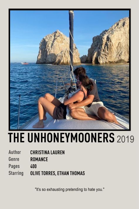 Unhoneymooners Book, The Unhoneymooners Aesthetic, Christina Lauren Books, The Unhoneymooners, Book Polaroid, Characters Aesthetic, Polaroid Posters, Book Poster, Christina Lauren