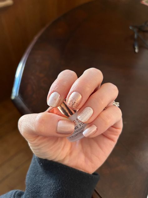 Nails For Valentines, Gold Accent Nail, Accent Nail, Rose Gold Accents, Neutral Nails, The Plaza, Gold Accent, Color Street, Gold Accents