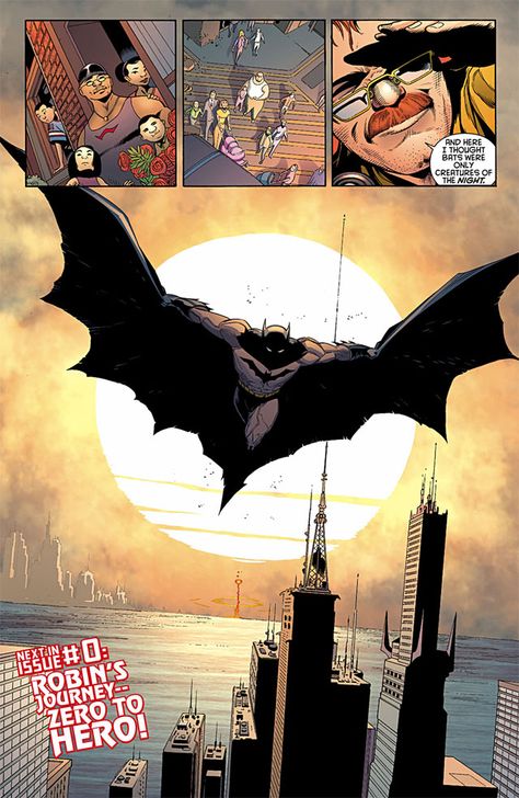 "And here I thought bats were only creatures of the night." -- Commissioner Gordon remarks after Batman saves the "day." Batman Love, Batman And Batgirl, Batman Comic Books, I Am Batman, Batman Artwork, Comic Book Pages, Batman Beyond, Batman Comic Art, Batman Universe