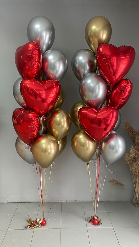 Red Baloons Ideas, Balloon Bouquet Simple, Red Heart Balloons, Cheese And Wine Party, Simple Birthday Decorations, Bride Shower, Happy Birthday Wishes Images, Birthday Wishes And Images, Red Balloon