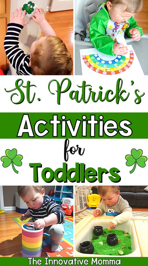 St Patricks Toddler, Shamrock Crafts, St Patricks Activities, St Patrick's Day Crafts For Toddlers, Clover Craft, Sant Patrick, St Patrick's Day Activities, Toddler Curriculum, March Crafts