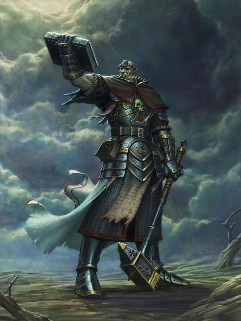 Warrior_Priest_concept_art Warrior Priest, Fantasy Classes, Warhammer Fantasy Roleplay, Fantasy Role Playing, Fantasy Battle, Warhammer Art, Fantasy Races, Dungeons And Dragons Characters, Fantasy Armor