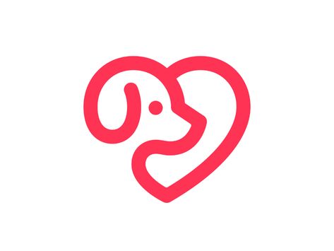 Puppy / Heart by Kakha Kakhadzen on Dribbble Animal Shelter Logo, Cool Dog Collars, Pet Branding, Dog Logo Design, Paw Logo, Logo Design Set, Heart Sketch, Dog Branding, Pet Logo Design