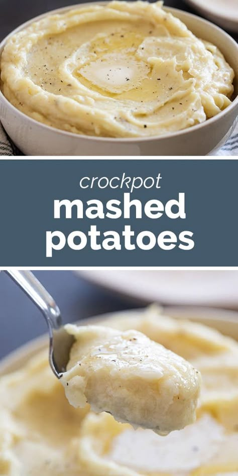 The easiest mashed potatoes ever, these Crockpot Mashed Potatoes are perfect for feeding a crowd! Free up the stove top to make this easy mashed potato recipe. Mashed Potatoes Crockpot, Easiest Mashed Potatoes, Crock Pot Mashed Potatoes, Thanksgiving Side Dishes Crockpot, Potatoes Crockpot, Thanksgiving Recipes Side Dishes Easy, Turkey Side Dishes, Make Ahead Mashed Potatoes, Crockpot Mashed Potatoes