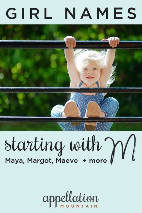 So many marvelous names for our daughters begin with the letter M. #girlnames #babynames #namingbaby #appellationmountain M Names For A Girl, M Girl Names, Names Starting With M, M Names, The Letter M, School Choice, Name Games, Given Name, Letter M