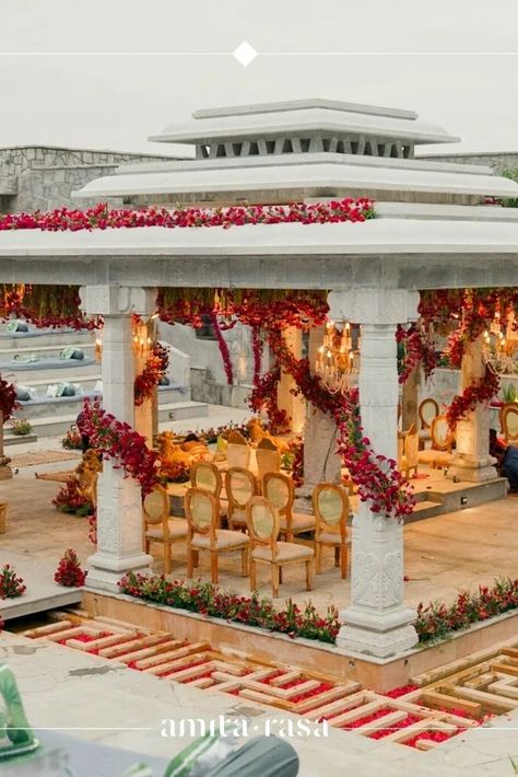 Finding the most fitting venue for your wedding ceremonies and celebrations can be a daunting task, but we're going to help you narrow your search and guide you through the process. Amitarasa Wedding, Indian Outdoor Wedding Decor, Bridal Dressing Room, Wedding Resorts, Nandi Hills, Wedding Resort, Royal Decorations, Wedding Aesthetics, Hills Wedding