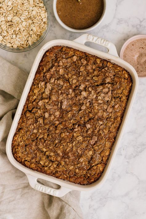 Snickerdoodle Baked Oats, Baked Oatmeal Protein Powder, Protein Baked Oats Meal Prep, Snickerdoodle Protein Powder Recipes, Protein Powder Baked Oatmeal, High Protein Baked Oatmeal Recipes, Baked Oatmeal With Protein Powder, Baked Oatmeal High Protein, Protein Baked Oatmeal Recipes