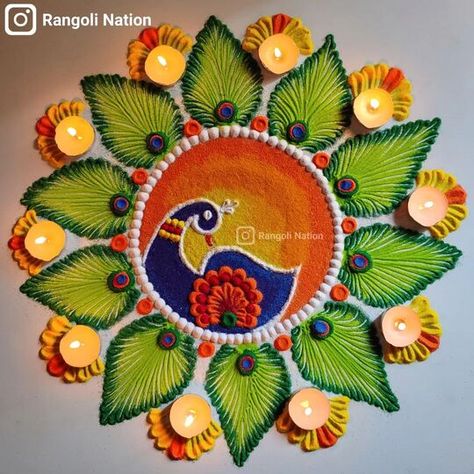 Designs For Rangoli, Big Rangoli For Diwali, Colourful Rangoli Designs, Dhanteras Rangoli, Rangoli Images, Diwali Rangoli Design, Easy Diwali Rangoli, Colourful Rangoli, Rangoli For Diwali