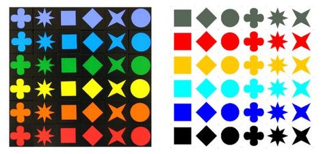 Qwirkle Color scheme for those who are color blind. Mexican Train Dominoes, Hama Mini, Tiles Game, Upcycle Crafts Diy, Orange Tiles, Giant Games, Kindergarten Learning, Color Blind, Diy Games