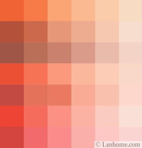 Tender and Bright Orange Pink Color Shades Creating Warm, Modern Interiors Modern Living Room Colors, Coral Color Schemes, Pink Painted Walls, Orange Paint Colors, Modern Bedroom Colors, Coral Bedroom, Romantic Interior, Orange Pink Color, Orange Shades