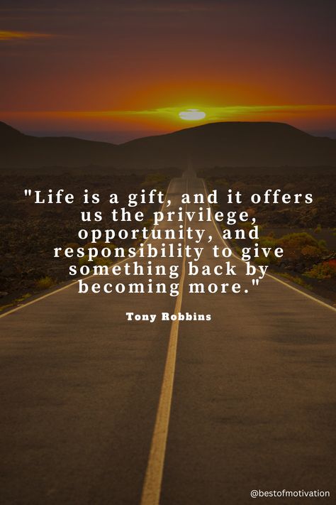 🎁✨ Embrace the gift of life and make it count! Tony Robbins reminds us. Tony Robbins Quotes, Make It Count, Thought Provoking Quotes, Sport Quotes, Quote Board, Embrace Life, Change Quotes, This Is Us Quotes, Tony Robbins