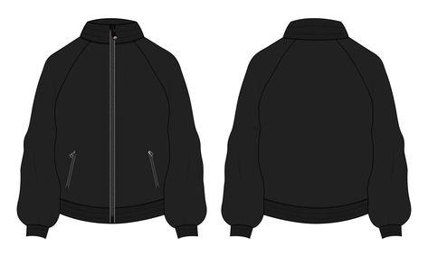 Long sleeve with zipper and pocket jacket sweatshirt technical fashion flat sketch vector illustration template. Apparel sweater Jacket Flat drawing vector black color mock up CAD. Jacket Flat Drawing, Jacket Template, Jacket Sticker, Pfp Character, Jacket Mockup, Fashion Flat Sketch, Jacket Drawing, Plain Jacket, Jacket Outfit Women