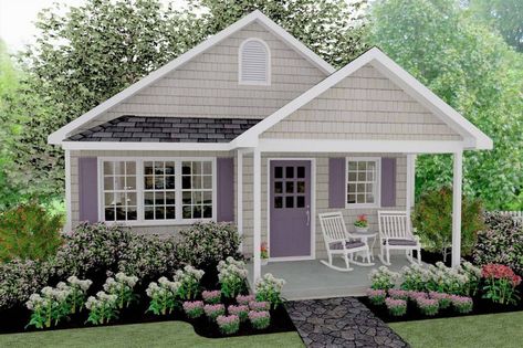 Cottage Bungalow House Plans, Granny Pad, Dream Estate, Granny Pods, Bungalow Cottage, Small Cottage House Plans, Sims Inspiration, Porch Plans, Expensive Things