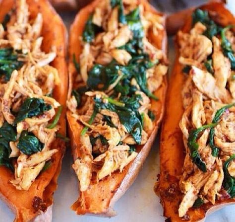 Sweet Potato Skins, Chicken Sweet Potato, Chipotle Chicken, Munnar, Potato Skins, Easy Paleo, God Mat, Sweet Potatoes, Fajitas