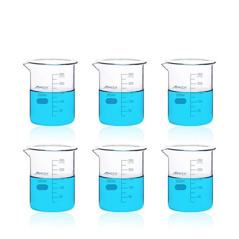 6pcs of 8.5oz(250ml) glass beakers packed in box.
Made of 3.3 Borosilicate glass material.
Low Form with printed graduation, Extra large marking spot.
ASTM Specification E960, Type I requirements.
Suitable for Laboratory and Daily use. Science Laboratory, Laboratory Science, Beakers, Extra Large, Science, Glass