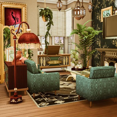 Sims 4 Build Mode, Maximalist House, Japandi House, Maximalist Home, Sims 4 House Plans, Sims 4 House Building, Maximalist Style, Sims 4 House Design, Casas The Sims 4