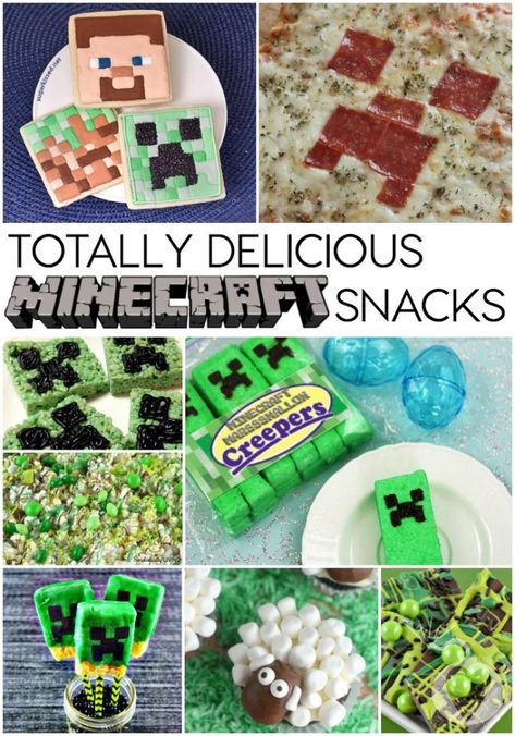 Minecraft Veggie Tray, Minecraft Lunch Ideas, Minecraft Snacks, Minecraft Party Snacks, Minecraft Lunch, Birthday Party Appetizers, Minecraft Party Food, Diy Minecraft Birthday Party, Birthday Recipes