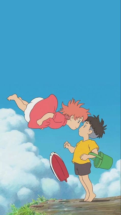 Ponyo And Sasuke Wallpaper, Ponyo Wallpapers Iphone, Hayo Miyazaki, Ghibli Drawing, Gibli Studio, Studio Ghilbi, Personajes Studio Ghibli, Studio Ghibli Background, Studio Ghibli Characters