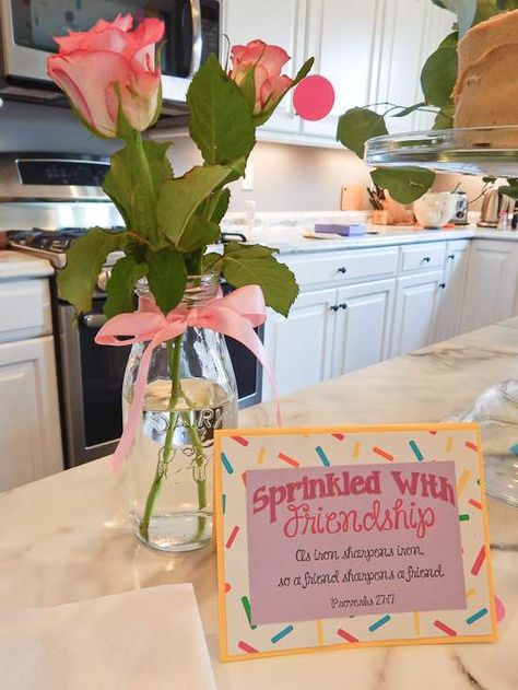 Sprinkled with Love Baby Shower | CatchMyParty.com Rain Baby Showers, Adoption Shower, Sprinkles Birthday Party, Sprinkle Ideas, Sprinkled With Love, Baby Shower Punch, Chocolate Covered Pretzel Rods, Sprinkle Shower