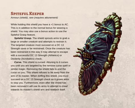 Dnd 5e Homebrew Shield, Dnd Homebrew Shield, Dnd 5e Magic Items, Cursed Items, Dnd Armor, Dnd Loot, Magic Armor, Dungeons And Dragons Rules, Homebrew Items