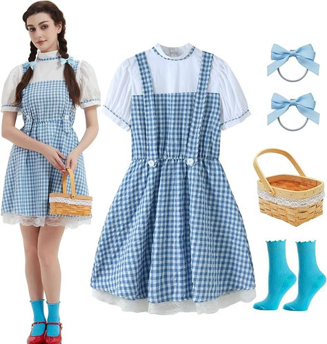 Get ready to enchant everyone this season with the UIMLK Wizard of Oz Dorothy Halloween Costume for Women! Perfect for Halloween costume parties, role-playing, and themed events. This authentic Dorothy outfit will transform you into a classic character from the storybook. Dorothy Outfit, Dorothy Halloween, Halloween Costumes Outfits, Dorothy Halloween Costume, Crow Costume, Character Halloween Costumes, Dorothy Costume, Wizard Of Oz Dorothy, Halloween Costumes For Work