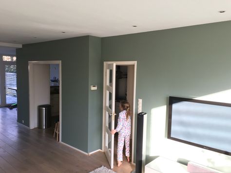 Farrow & Ball card room green in sun Cardroom Green, Card Room Green Farrow And Ball, Green Farrow And Ball, Small Loft Spaces, Card Room Green, Farrow And Ball Living Room, Farrow And Ball Kitchen, Card Room, Interior Design Living Room Modern