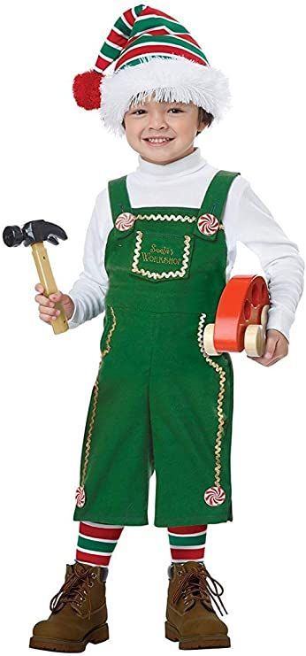 Personal Ornaments, Diy Fantasia, Elf Kostüm, Elf Boy, Christmas Elf Costume, Green Overalls, California Costumes, Santa's Workshop, Elf Costume