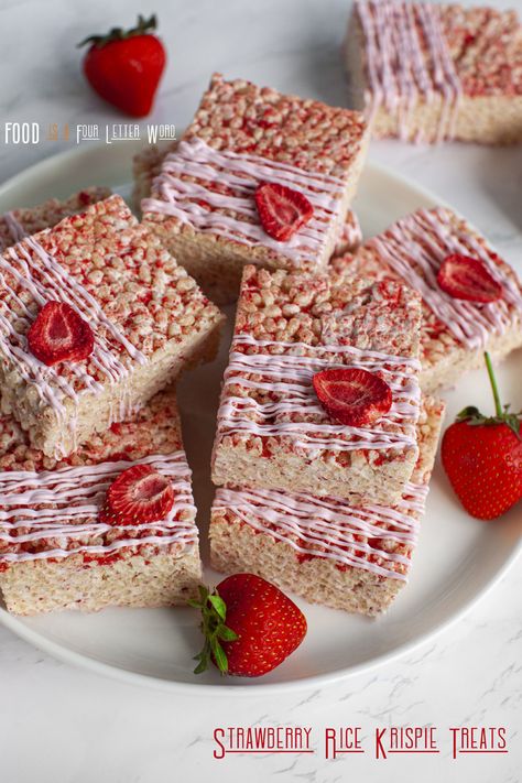 Strawberry Rice Krispie Treats, Rice Krispie Treats Recipe, Birthday Snacks, Krispie Treats Recipe, Rice Cooker Recipes, Krispy Treats, Freeze Dried Strawberries, Chips Recipe, Dried Strawberries