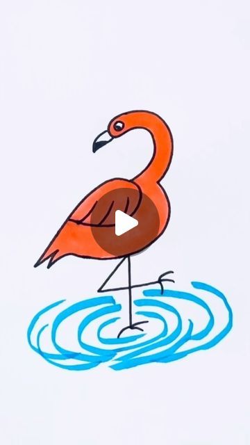 Creative Drawing for kids on Instagram: "How to draw a flamingo 🦩 #reels #draw #drawing #art" How To Draw A Flamingo, Flamingo Drawing Simple, Draw A Flamingo, Flamingo Drawing, Drawing Designs, Draw Easy, Kid Projects, Flamingo Art, April 7