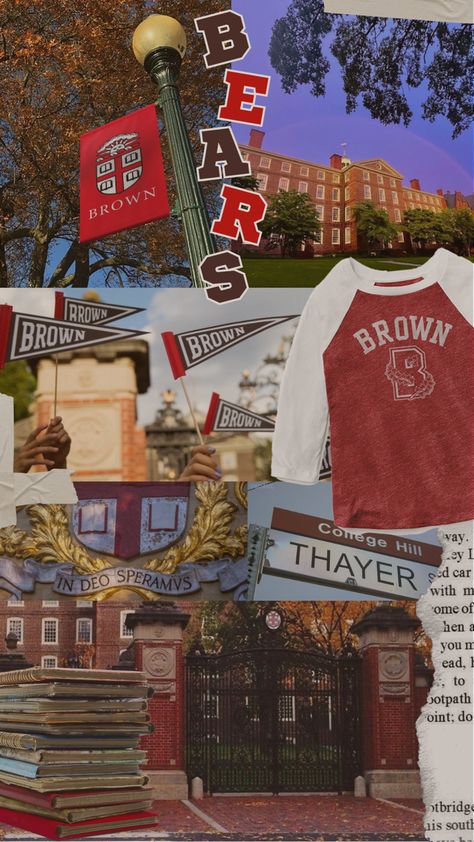 Brown University Wallpaper, Ivy League Acceptance Aesthetic, Brown Ivy League, Brown University Medical School, Brown College Aesthetic, College Dream Board, Brown University Aesthetic, Vintage College Aesthetic, University Moodboard