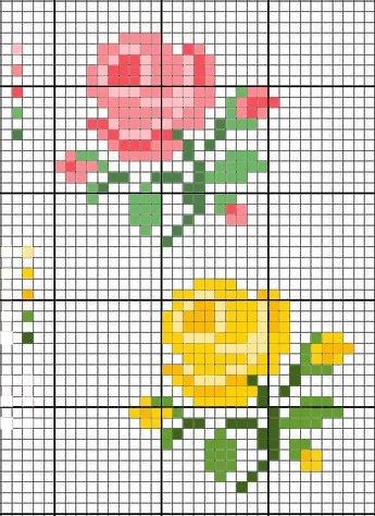 Small Cross Stitch Flowers, Mini Cross Stitch Flowers, Rose Pixel Art, Sulaman Pita, Rose Cross Stitch Pattern, Tiny Cross Stitch, Small Cross Stitch, Pola Kristik, Cross Stitch Patterns Flowers